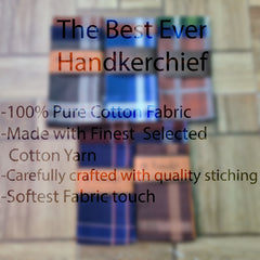 100% Cotton Handkerchief for Men Pack of 3 rumaal pure cotton
