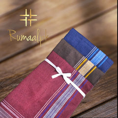 Pack of 6 Men's Handkerchief Elegant 16 inches rumaal