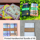 Printed Rumal Bundle - Pack of 48 All Types - Free Delivery