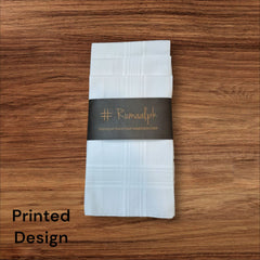 White Handkerchief for Men Printed plain white Cotton