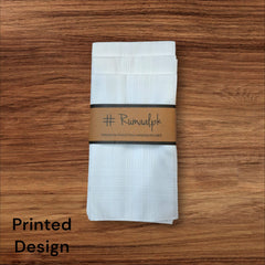 White Handkerchief for Men Printed plain white Cotton