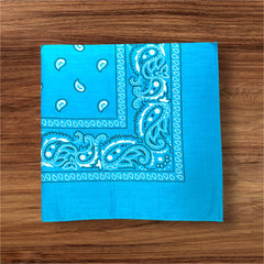Pack of 2 100% Cotton Bandana Head Scarf for Men and Women - Sky Blue