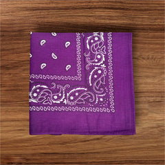 Pack of 2 100% Cotton Bandana Head Scarf for Men and Women - Purple