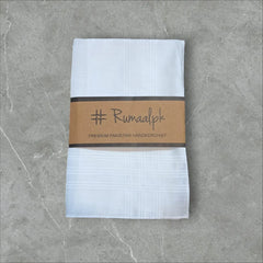 White handkerchief for men Cotton - Pack of 1 Romaal for men -