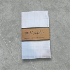 White handkerchief for men Cotton - Pack of 1 Romaal for men -